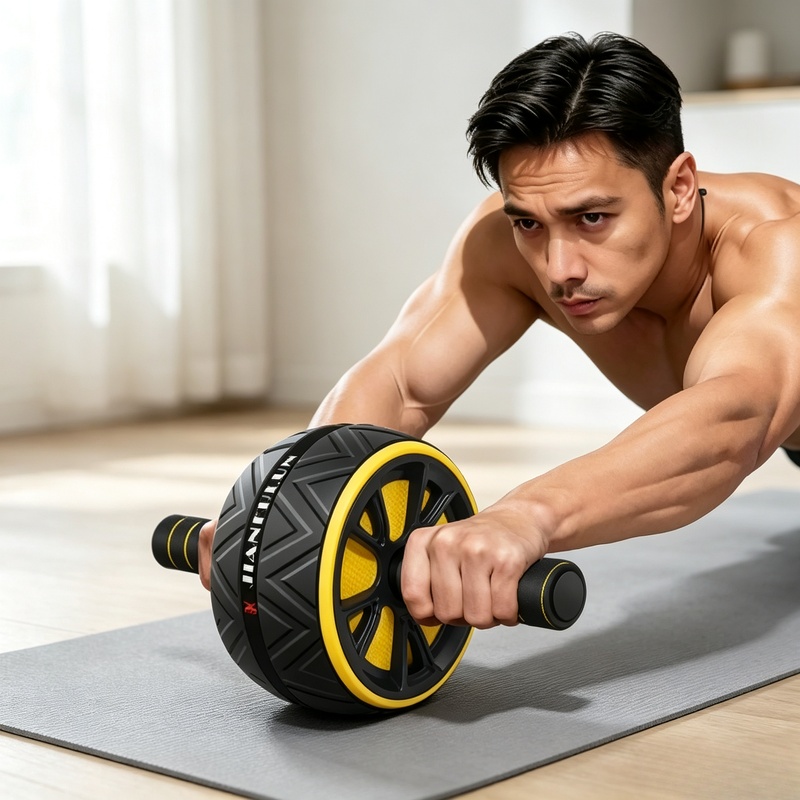 Home Gym Unit - Kaymaz Tutuşlu Karın Kası Tekerleği, Dayanıklı
