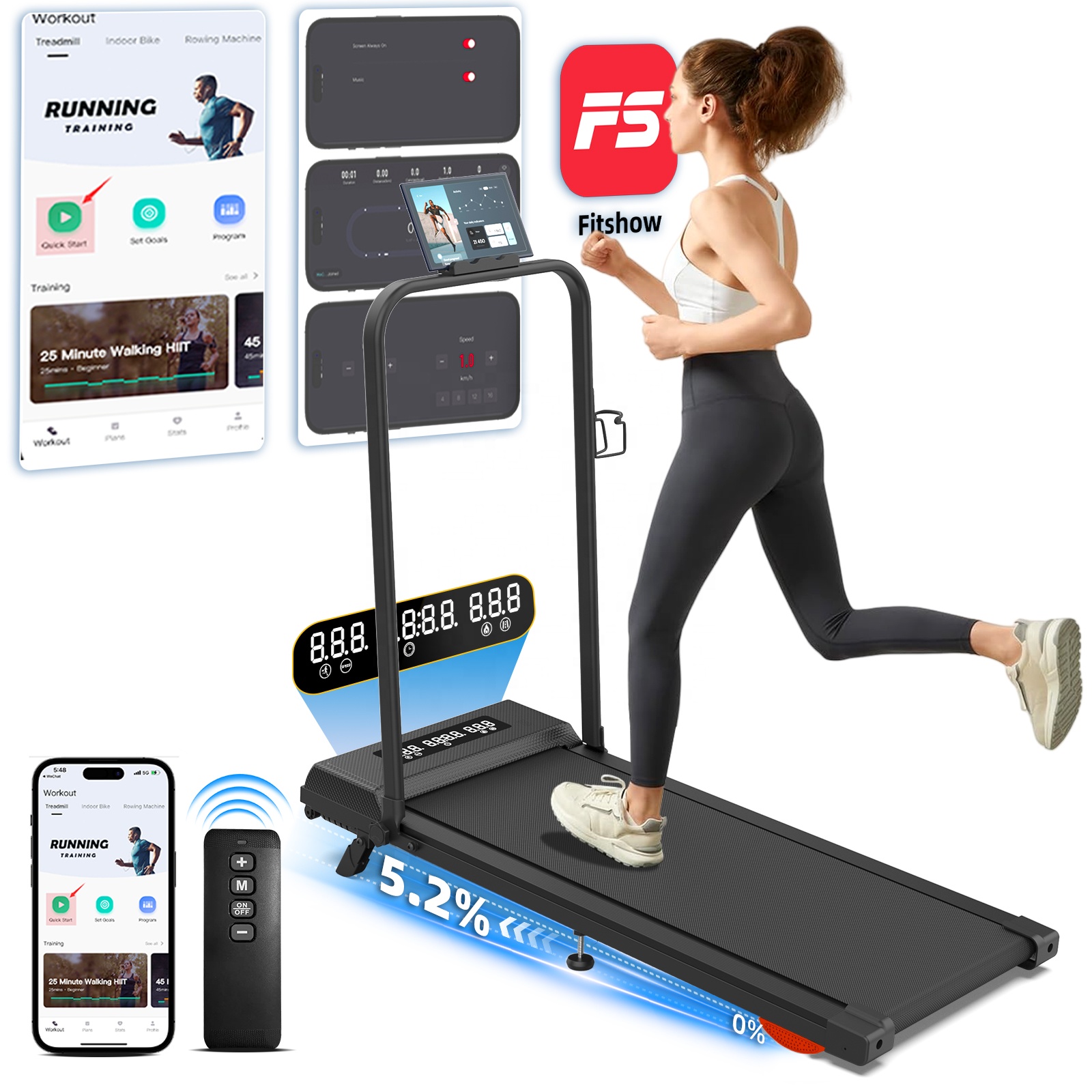 Home Gym Electric Machine - Sezgisel Arayüzlü Katlanabilir Elektrikli Koşu Bandı